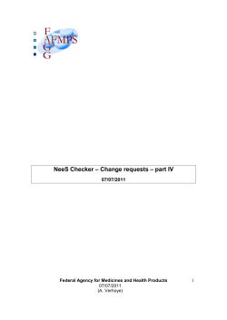 NeeS Checker &ndash; Change requests &ndash; part IV