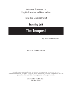 The Tempest - Advanced Placement Teaching Unit Sample PDF
