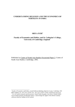 Understanding Religion and the Economics of Fertility in India, Sriya