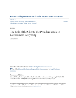The Role of the Client - Digital Commons @ Boston College Law