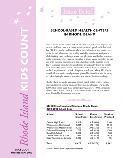 School-Based Health Centers in Rhode Island