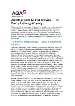 Aspects of comedy: Text overview - The Poetry Anthology