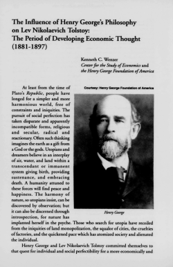 The Influence of Henry Georges Philosophy on Lev Nikolaevich