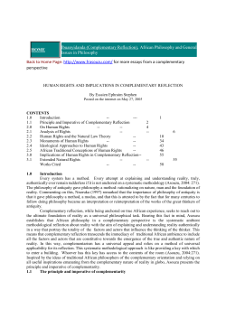 Human Rights and implications in Complementary Reflection