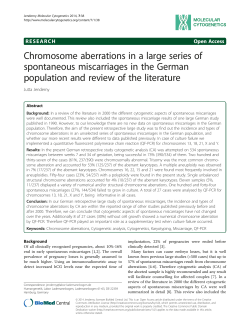 Chromosome aberrations in a large series of spontaneous