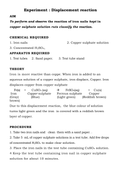 Experiment : Displacement reaction