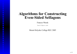 Algorithms for Constructing Even-Sided Selfagons