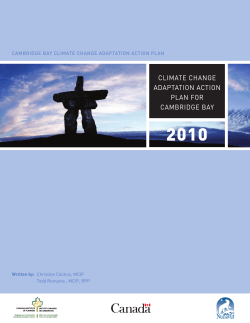climate change adaptation action plan for cambridge bay