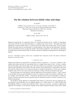 On the relation between initial value and slope
