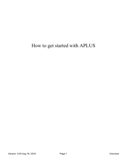 How to get started with APLUS