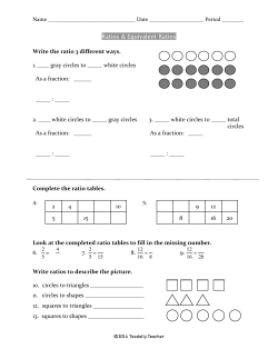 Ratios and Equivalent Ratios