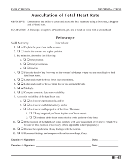 auscultation of Fetal heart rate
