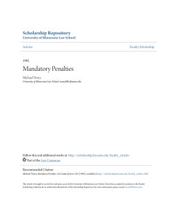 Mandatory Penalties - Scholarship Repository