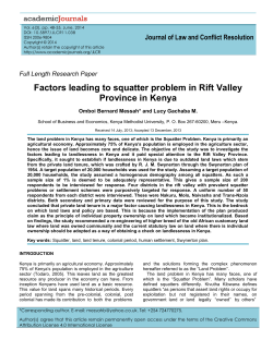 Factors leading to squatter problem in Rift Valley Province in Kenya