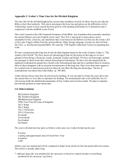 Appendix C-Ussher&trade;s Time Line for the Divided Kingdom
