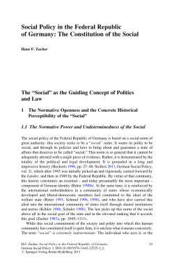 Social Policy in the Federal Republic of Germany: The Constitution