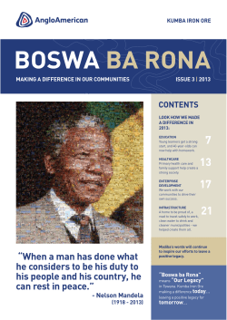 Boswa ba Rona - Kumba Iron Ore