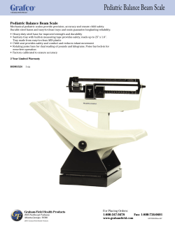 Pediatric Balance Beam Scale - Graham