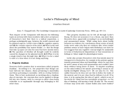 Locke`s Philosophy of Mind