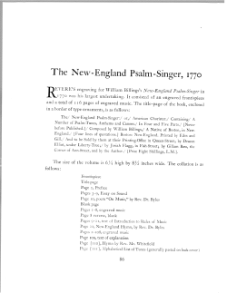 The New-England Psalm-Singer, 1770