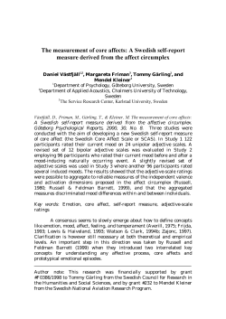 A Swedish self report measure derived from the affect circumplex