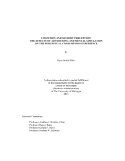 COGNITION AND SENSORY PERCEPTION: THE EFFECTS OF