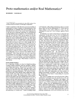 Proto-mathematics and/or Real Mathematics