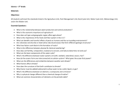 Science – 5th Grade Materials: Objectives: All students will meet the