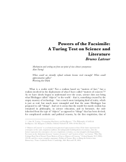 Powers of the Facsimile: A Turing Test on Science - bruno