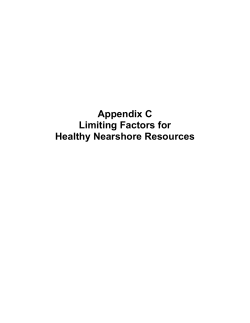 Appendix C Limiting Factors for Healthy Nearshore Resources