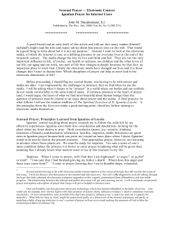 Sensual Prayer -- Electronic Context Ignatian Prayer for Internet