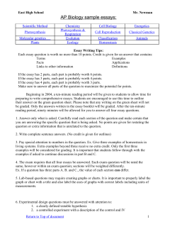AP Biology sample essays: