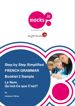 Leaving Cert French Notes - Grammar