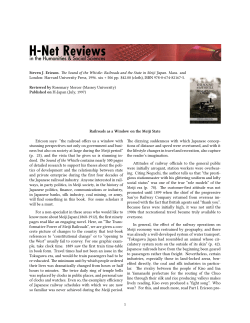 Railroads as a Window on the Meiji State - H-Net