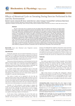 Effects of Menstrual Cycle on Sweating During Exercise Performed