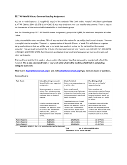 2017 AP World History Summer Reading Assignment Scoring Rubric