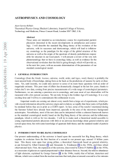 Astrophysics and Cosmology