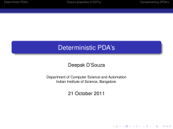 Deterministic PDA`s