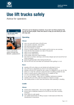 Use lift trucks safely: Advice for operators