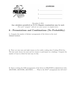 6 - Permutations and Combinations (No Probability)