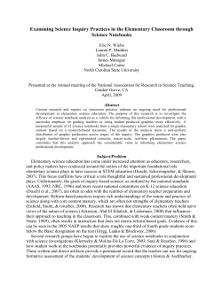 Examining Science Inquiry Practices in the Elementary Classroom