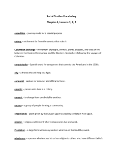 Social Studies Vocabulary Chapter 4, Lessons 1, 2, 3