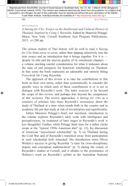 SOJOURN: Journal of Social Issues in Southeast Asia