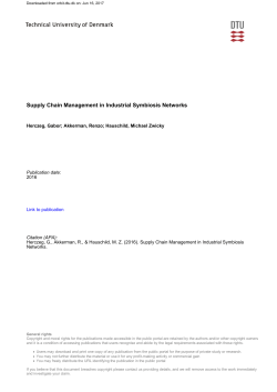 Supply Chain Management in Industrial Symbiosis