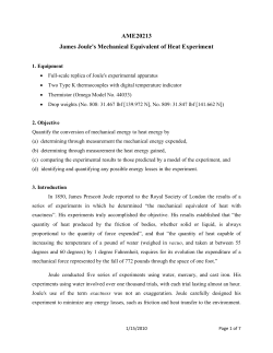 AME20213 James Joule`s Mechanical Equivalent of Heat Experiment