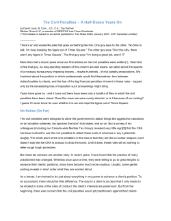 The Civil Penalties &ndash; A Half-Dozen Years On