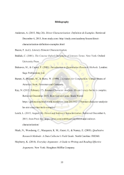35 Bibliography Anderson, A. (2015, May 26). Direct Characterization