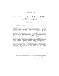 International Law Before the Courts: the EU and the US Compared