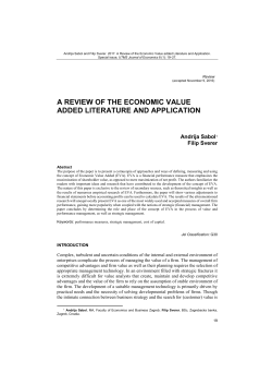 a review of the economic value added literature and application