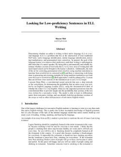 Looking for Low-proficiency Sentences in ELL Writing